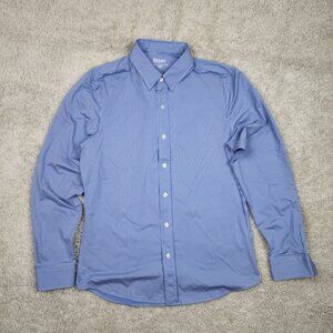 Rhone Mens Button Shirt Size Medium M/M Blue Striped Performance Active Casaul